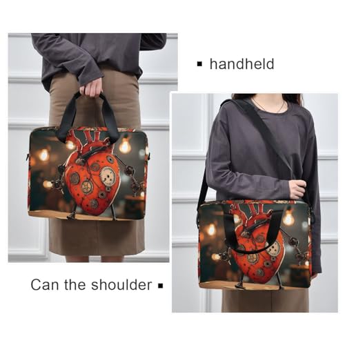 Bolsa para portátil con estampado Art Heart y varios bolsillos miniatura 2