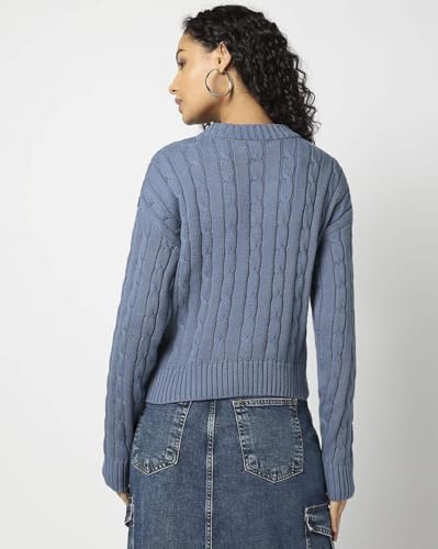 GAP Women's Cotton Crew Neck Pullover Sweater (442588648_Blue - Image 3 thumbnail