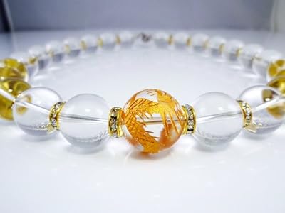 Amazon | 【ノーブランド品】天然石4A金彫皇帝龍水晶20mm極太数珠 