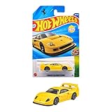 ホットウィール(Hot Wheels) ベーシックカー フェラーリ F40 コンペティツィオーネ 乗り物おもちゃ ミニカー 3歳から イエロー JFN44