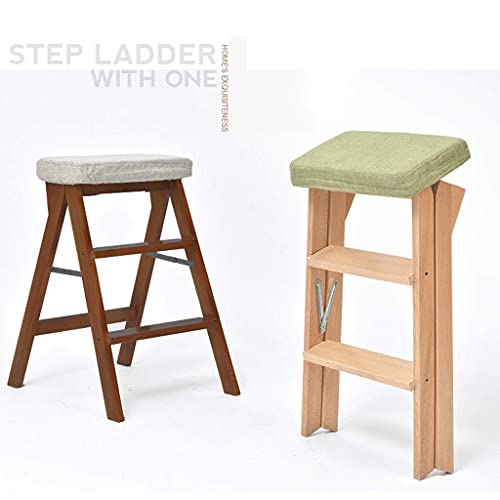 Tabouret à 2 marches pliant et multifonction en bois - 4