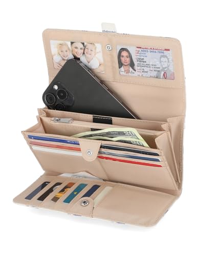 Image of Mundi File Master Womens RFID Blocking Wallet Clutch Organizer With Change Pocket