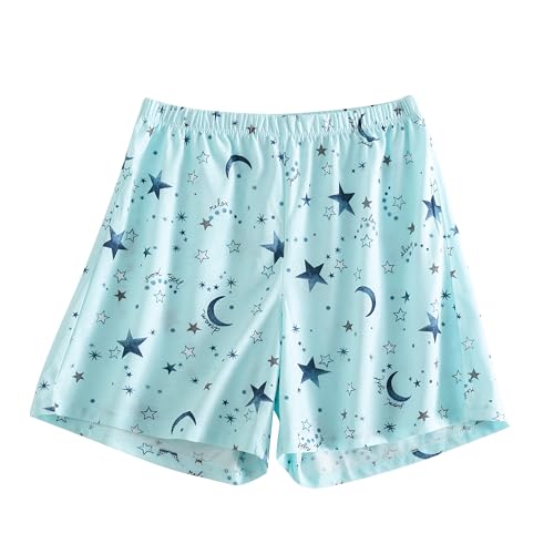 PNAEONG 3 Pack: Womens Pajamas Shorts Set Soft Elastic Waist Lounge Shorts Printed PJ Bottoms4