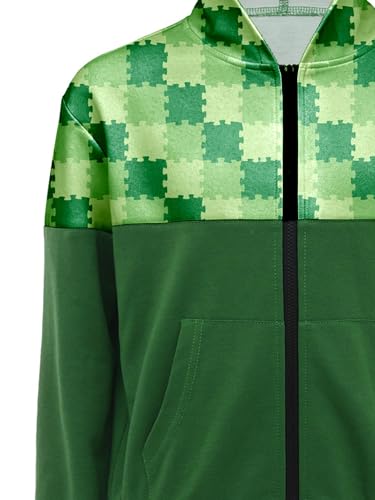Sweat à capuche jeu vidéo vert garçon 11-12 ans au style décontracté - 3