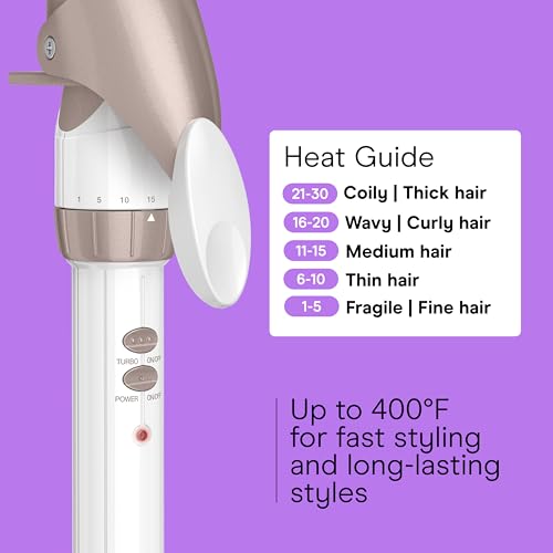 Image of Conair Double Ceramic 1 -Inch Curling Iron with Claw Clip, 1 -Inch Barrel Creates Soft Waves, Hair Waver for Use on Medium & Long Hair, White /Rose Gold