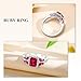 AGRULE Ruby Birthstone Ring Size 8 Emerald Cut CZ Ring 14K White Gold Plated Sterling Silver 4 Carat Engagement Rings 5A Cubic Zirconia Rings Butterfly Jewelry for Women
