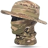 RALSPEC Camouflage Boonie Hat and Balaclava Set Camo Face Mask Cover Airsoft Military Brown Green