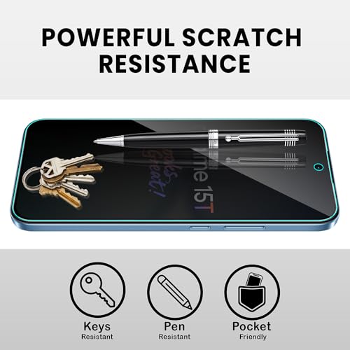 Image of FIRST MART Privacy Anti-Spy Tempered Glass for Realme 15T, Narzo 90 and Realme 16 (6.57 Inch) With Installation Kit | Military-Grade Gorilla Screen Protector & Cable Guard | Edge to Edge Coverage | Black