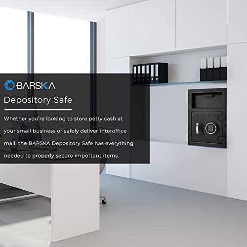 BARSKA Digital Multi-User Keypad Security Depository Drop Safe with Front Load for Cash, Money, Mail, Business, AX13656
