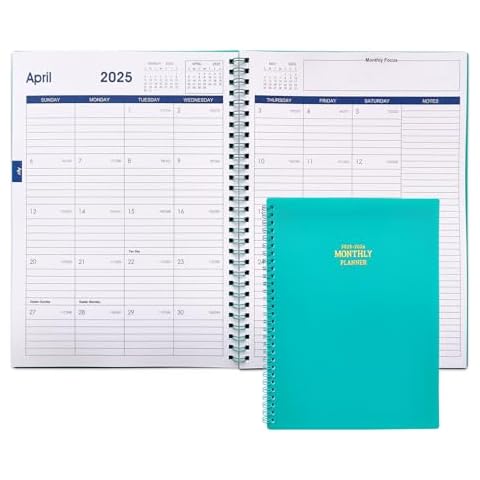 Calendar Planner 2025-2026: January 2025 - June 2026, Monthly and Daily Planner 2025-2026, 18 Month Calendar Planner with Pocket, Premium Thick Paper, Blue, 7.6" x 10.2" Cover