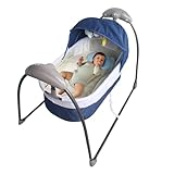 Babywiege 53 Chensyo Babywiege Kinderbett 3-stufige automatische Schaukel | Tragkraft 9 kg | Ausgestattet mit intelligentem Bedienfeld und speziellem Moskitonetzdesign Musik-Babywippe Wiege (Blau)