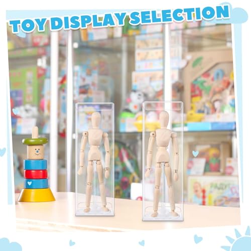 Image of Briwooody 10 Sets transparent adjustable Doll Stands display holder with Gift Boxes Action Figure Stands for 9 to 12 Inch Adjustable Waist Clip for Home Shop Birthday Party Favor (Transparent)