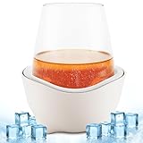 Stemless Wine Glass Chiller, Separable & Refreezable Wine Cooler to Keep the Chill in Your Glass, New Wine Accessory with Long-Lasting Temperature Control, Perfect Gift for Wine Lovers，White