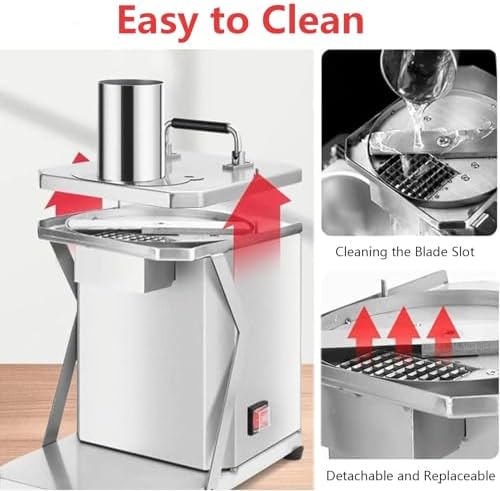 Automatic Vegetable Chopper & Electric Dicer - Stainless Steel Blade Fruit & Potato Cutter for Easy Onion & Carrot Dicing - 12mm Cube Cuts, Kitchen Essential