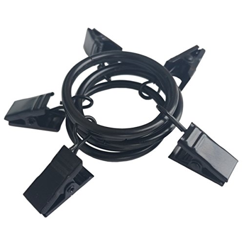 40 Pack Rings Curtain Clips 1.26 Inch Internal Diameter Strong Metal Decorative Drapery Window Curtain Ring With Clip Rustproof Vintage Compatible With Up To 1 Inch Drapery Rod Black #TOP5