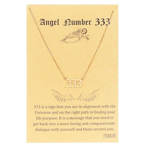 TGOLM Old English 333 Angel Number Pendant Necklace for Women Aesthetic Accessories Jewelry