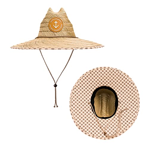 Chapéu de Palha Premium Bege Masculino Feminino Surf de Praia Saída Sol Verão Unissex Pierside Bambu