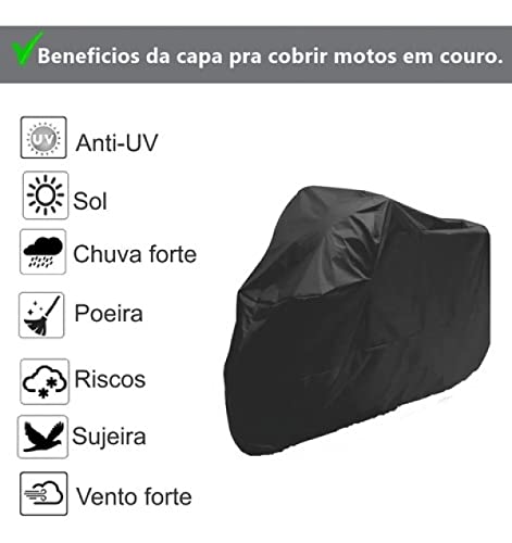 Capa Pra Cobrir Moto em Couro Impermeável Proteção Contra Sol Chuva Granizo (Cg Titan - Fan)