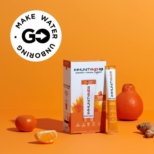 Image of LIFEAID IMMUNITYAID GO! Zero Sugar Immunity + Hydration Packet, Vitamin C, Echinacea, Zinc, Astragalus Root, Keto-friendly, Vegan & Gluten-Free, 5 calories, Naturally Sweetened, No Caffeine, 14 Pack