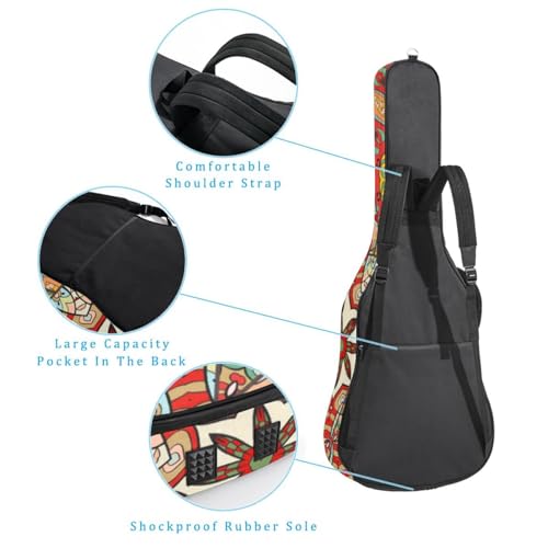 Housse de guitare en tissu Oxford épais rembourré avec boucle de suspension et sangle de cou Motif mandala Motif floral 101,6 cm, Multicolore., 42.9×16.9×4.7 in, Sac de transport tendance pour guitare - Les Beatles, Paul McCartney, John Lennon, RIngo Starr, George Harrison Housse de guitare en tissu Oxford épais rembourré avec boucle de suspension et sangle de cou Motif mandala Motif floral 101,6 cm, Multicolore., 42.9x16.9x4.7 in, Sac de transport tendance pour guitare – Image 4