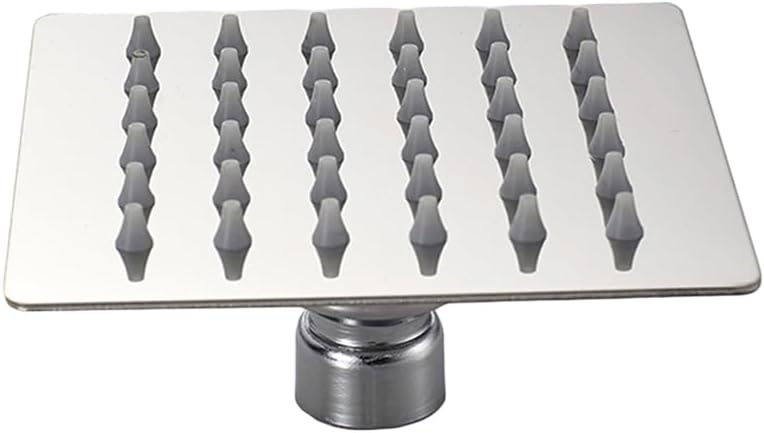 Cabilock 4 Inch Square Stainless Steel Top Spray Shower Head Ceiling Mounted Rainfall Water Pressure Showerhead with Silicone Nozzles for Bathroom