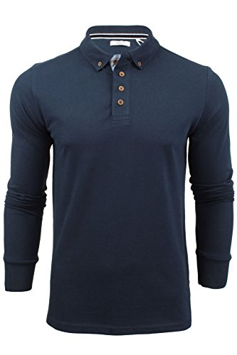 Xact - Polo de Manga Larga para Hombre Azul Azul Océano M