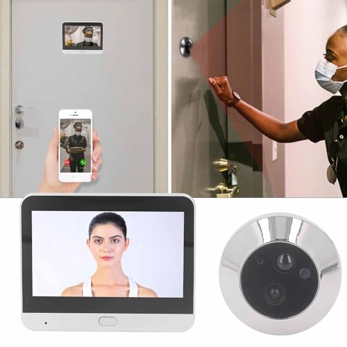 Yunir Wireless Peephole Camera, 1080P 120 Degree Viewing Night Vision Intercom Digital Door Viewer, Wireless Connection - Image 3