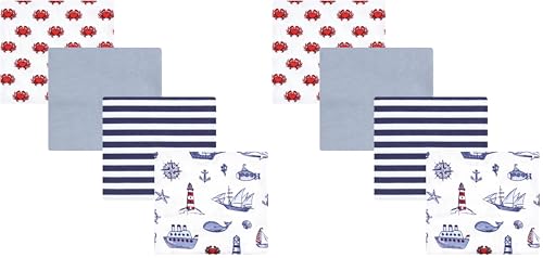 Image of Hudson Baby Unisex Baby Cotton Flannel Receiving Blankets, Lighthouse, One Size (Pack of 2)