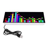 CHICIRIS Buntes Musikspektrum-Display mit 384 LEDs, Rhythmuslicht mit Sprachsteuerung, Vielseitige Elektronische Uhr mit 12 Anzeigemodi, 7 Farbmodi für Zuhause, Party, Camping, 2