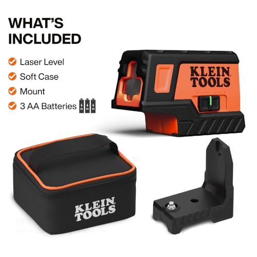 Klein Tools 93MCLPG Compact Self-Leveling Laser Level with Plumb Spot, Bright Green Cross Line, 75-Foot Range, Laser Class 2, Power Output <1mW, Magnetic Mount by KLEIN TOOLS - Image 6