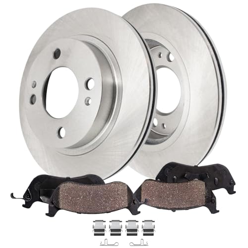 Image of Detroit Axle - 4pc Front Brake Kit for 2014 2015 2016 Mitsubishi Mirage