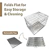 Ellie-Bo Silver Deluxe Small 24-inch Folding 2-Door Dog Cage/Crate with Metal Tray and Dog Bed Mat