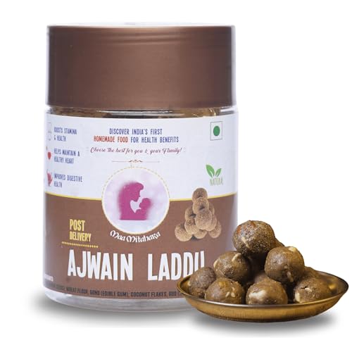 Image of Maa Mitahara Post Pregnancy 1kg - Ajwain Snack for New Mothers | Traditional Energy & Immunity Boost with Dry Fruits & Herbs (1kg, Ajwain Laddu)