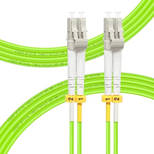 FLYPROFiber 2m/7ft OM4 LC to LC Fiber Patch Cable | Length Options: 0.5m-100m, 40GB/100GB Duplex LC-LC 50/125um Multimode Fiber Optic Cable Cord LSZH 2Meter(7ft)