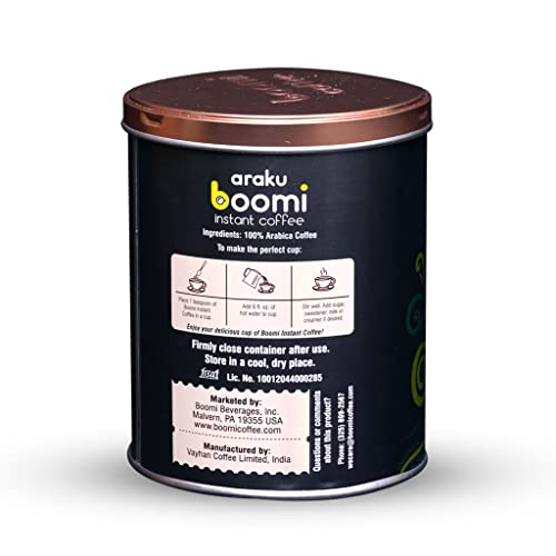 Araku Boomi Premium Instant Coffee, Medium Roast, 100% Arabica Beans From Araku Valley, 7Oz/200Gr, Naturally Caffeinated (1 Pack) #TOP7