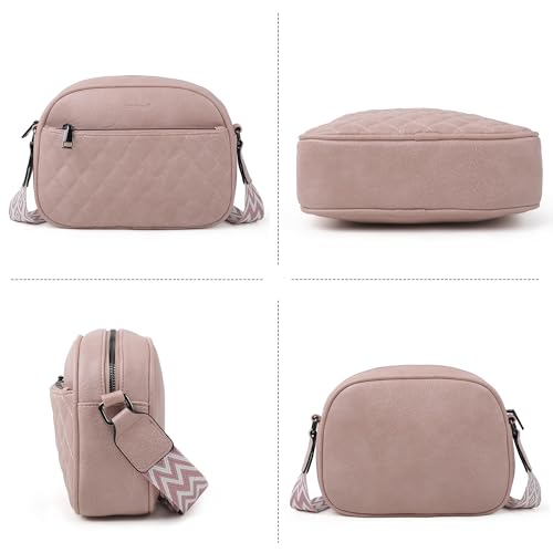 Image of TANTOMI Crossbody Purses for Women Leather Purse Shoulder Handbags with Wide Strap, Small Crossbody Bags for Women Travel