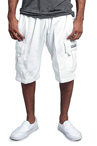 G-Style Usa Men's Solid Fleece Heavyweight Cargo Shorts Fs76 - White - 6X-Large #TOP4