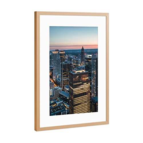 artboxONE Poster mit Rahmen Kupfer 30x20 cm Frankfurt Skyscrapers von Sebastian Worm - gerahmtes Poster