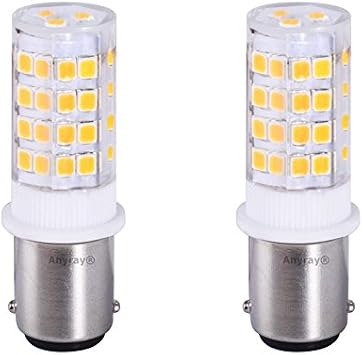 Anyray 2-Pack BA15D Base Dual Contacts LED SMD Marine Boat Bulb Replacement for 1076 1130 1176 1142 Cool White 12-24V DC Light