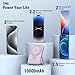 TXQX Wireless Portable Charger 10000mAh,Magnetic Power Bank with Built-in Cables LED Display,22.5W PD Fast Charging for Magsafe Battery Pack Compatible with iPhone16/15/14/13/12/Pro/Pro Max(Purple)