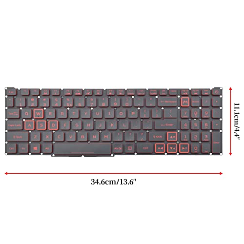 Image of Replacement Keyboard with Red Backlight Compatible with Acer AN515-45 AN515-46 AN515-47 AN515-55 AN515-56 AN515-57 AN515-58 AN517-41 AN517-45 AN517-52 AN517-55 AN517-53 AN517-57PH315-54
