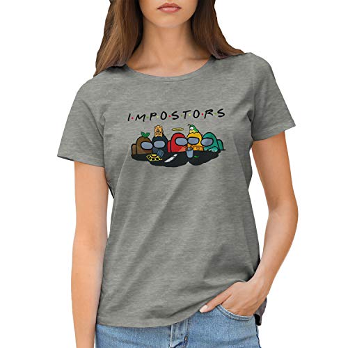 GR8Shop Impostor Friends TV Series Inspired Among US Camiseta de Mujer Gris...
