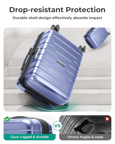 Image of BAGSMART Carry On Luggage 22x14x9 Airline Approved with Spinner Wheels | Expandable for Up to 25% More Space, Suitcase with Spinner Wheels & TSA Lock, Scratch-Resistant Lightweight Hard Shell