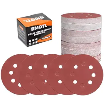 100Pcs 600 Grit Sanding Discs 5 Inch 8 Hole: Woodworking/Metalworking Round Extra Fine Hook and Loop Sandpaper for Random Orbital Sander