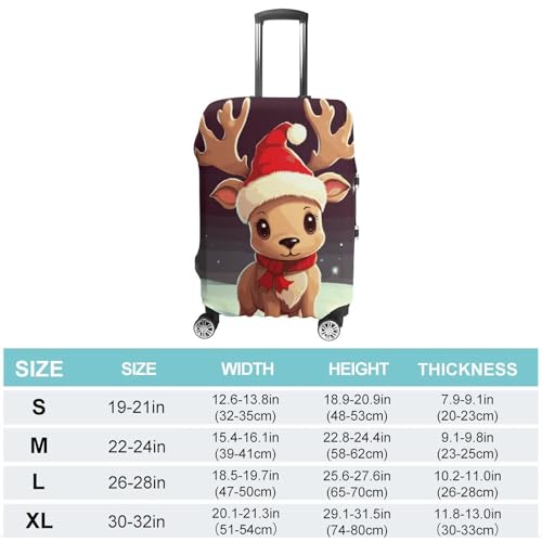 Cute Christmas Reindeer Luggage Cover, Washable Elastic Suitcase Cover Protector Fit 18-32 Inch Luggage2