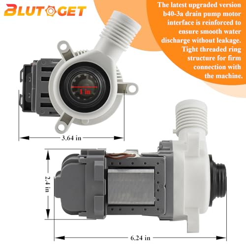 2026 UPGRADE W10276397 Washer Drain Pump by Blutoget -FIT for Whirlpool kenmore May.tag Washer- B40-3A drain pump Replacement for LP397 1874334 AP6018417 PS11751719 EAP11751719-10 Years WARRANTY by Blutoget - Image 5