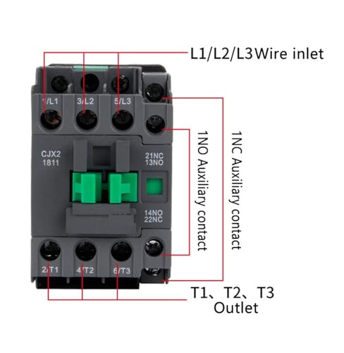 Contacteur AC CJX2-1811 bobine 110V relais de commande 18A monophasé triphasé - 2