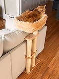 Cushion Protector Cat Bed, Prevents Damage From Indents, Claws, Fur, Cost-Savings Dual Sisal Scratching Posts, Cat Tree/Tower Perch Height Adjusts 24" to 40", Easy Assembly, Very Sturdy, Plush Bed