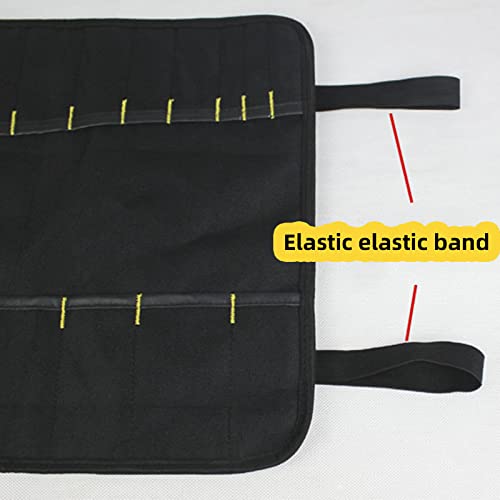 Sac à outils multifonction noir compartimenté avec 22 pochettes - 4