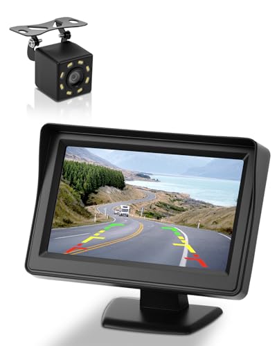 SUPAREE 4.3\" 1080P Rückfahrkamera mit Monitor Einparkhilfe hinten Kamera Rückfahrkamera nachrüsten mit Kabel mit TFT LCD Monitor und Zigarettenanzünderschalter für Transporter LKW SUV IP68 Wasserdicht SUPAREE 4.3\" 1080P Rückfahrkamera mit Monitor Einparkhilfe hinten Kamera Rückfahrkamera nachrüsten mit Kabel mit TFT LCD Monitor und Zigarettenanzünderschalter für Transporter LKW SUV IP68 Wasserdicht